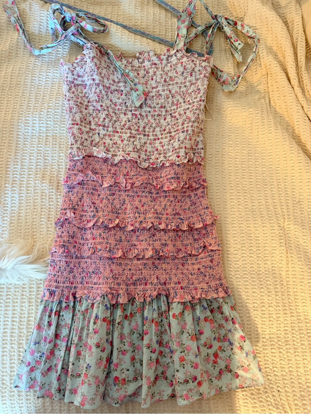 Loveshack Fancy x Target - XS - Smocked Floral Ruffle Tiered Sundress